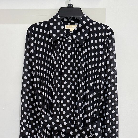 Michael Kors Dot Georgette Shirtdress - Picture 2 of 5